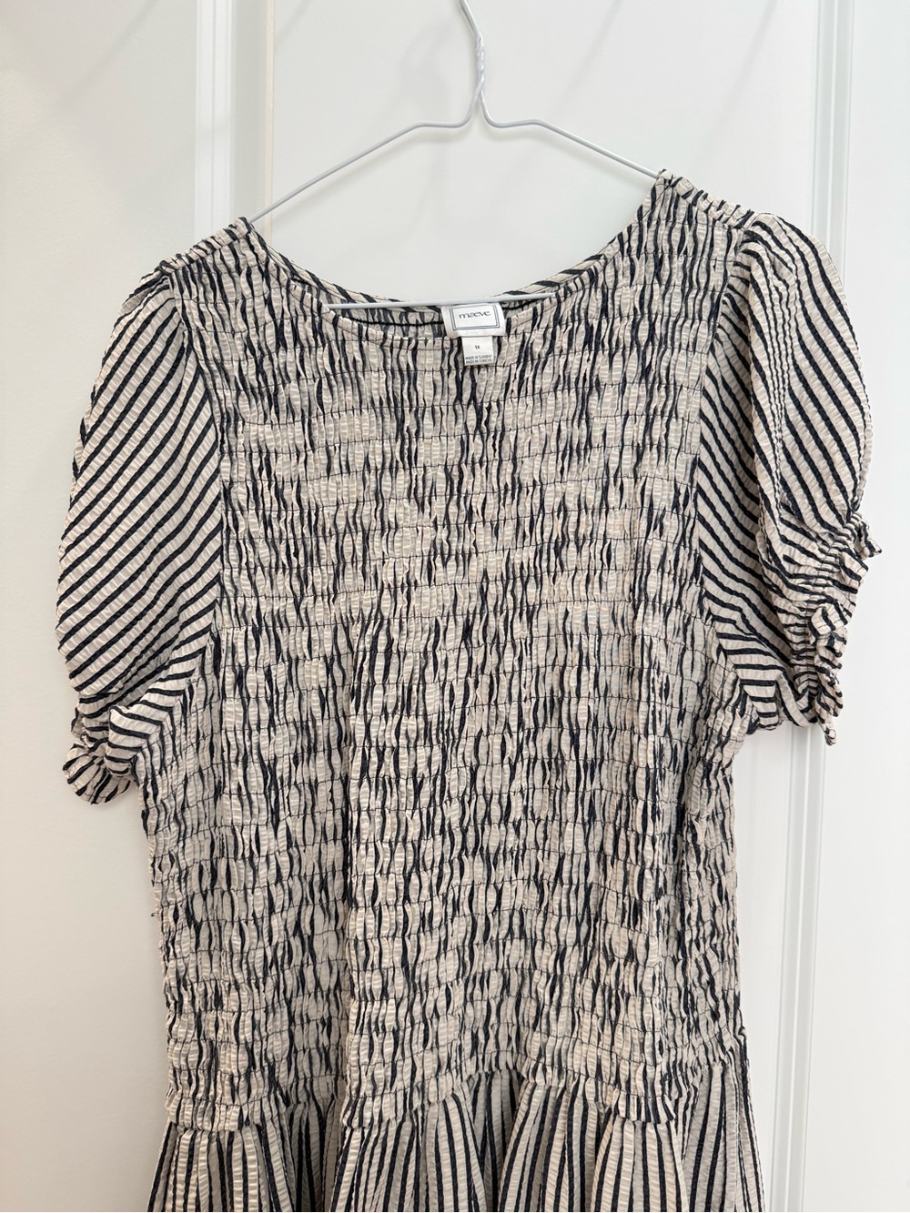 Anthropologie Maeve Margie Smocked Stripe Midi Dress